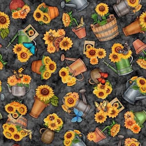 Quilt Kit - Sunshine Spin - 61.5" X 72" Sunflower Throw Quilt - Multi - Top & Binding - Image 3
