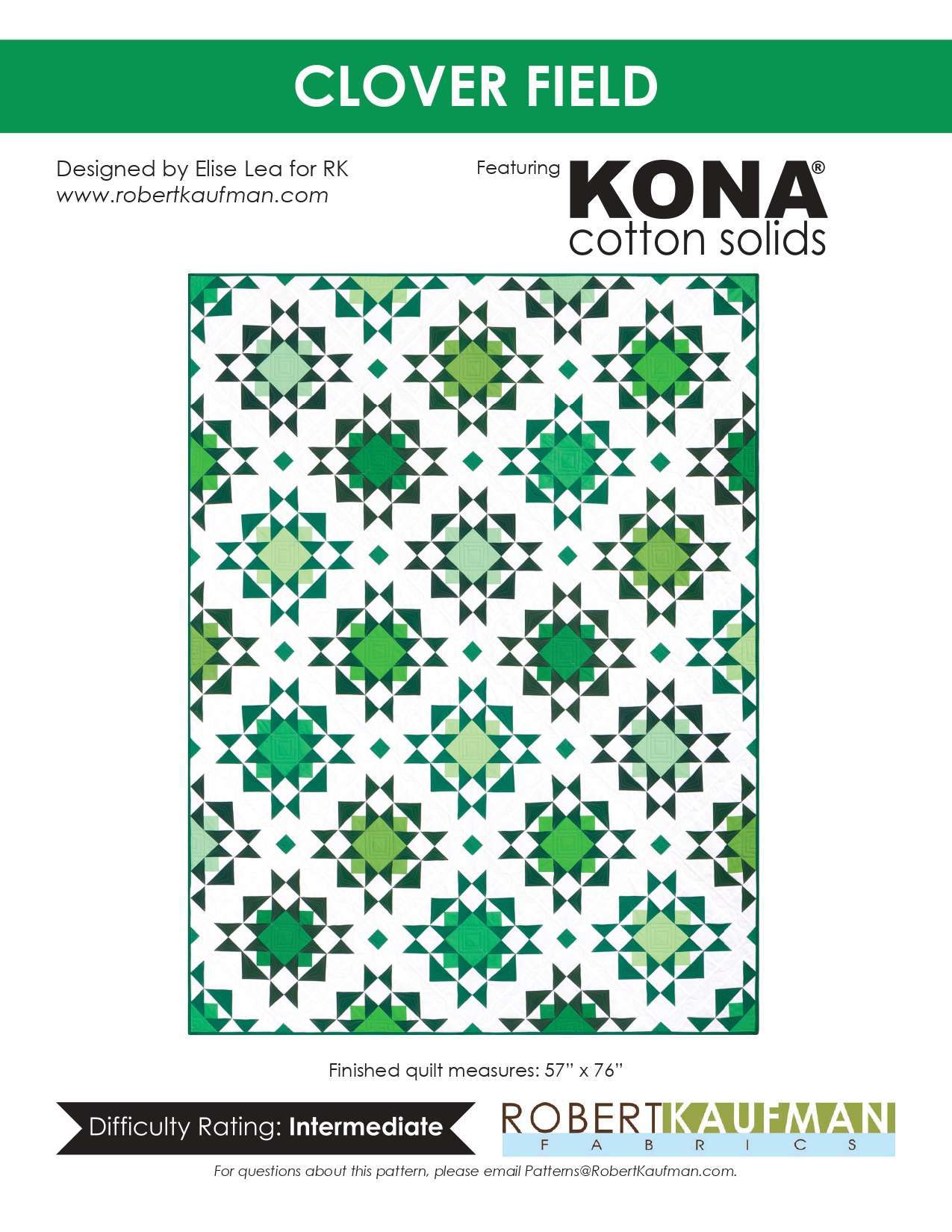 Clover Field - KONA Cotton Solids - Pattern