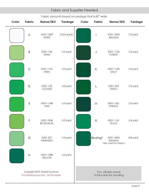 Clover Field - KONA Cotton Solids - Pattern - Image 2