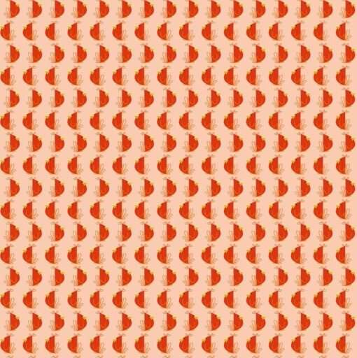 Clothworks - Bird Brain - Bird Stripe - Pale Peach