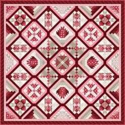 Wilmington Prints - Blushing Blooms - Rain Stripe - Red/Pink - Image 4