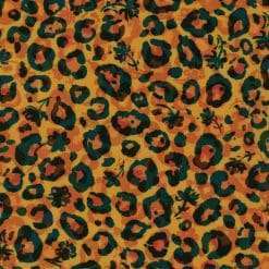 Robert Kaufman - Midnight In The Jungle - Leopard Print - Amber