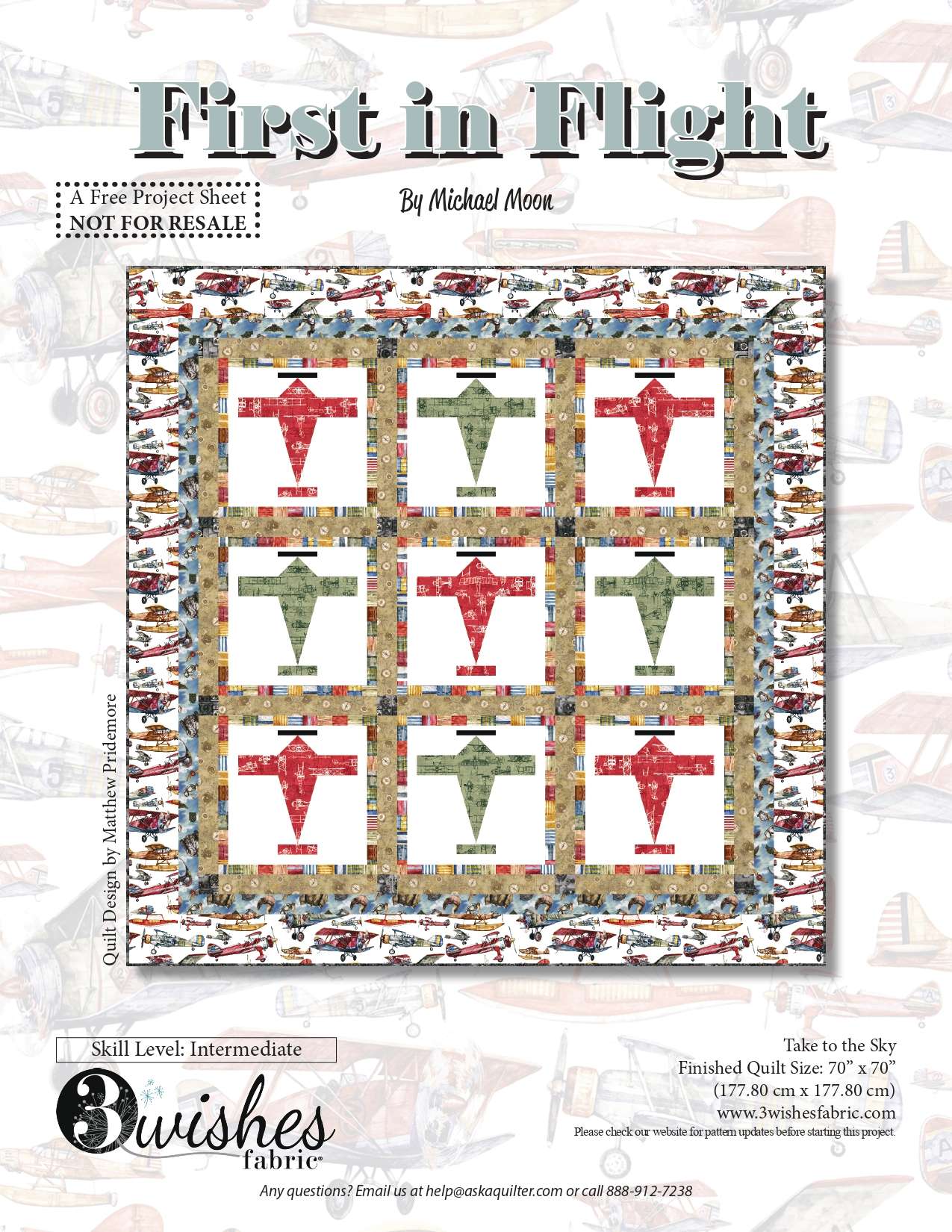 Take to the Sky - First in Flight - Quilt - Pattern