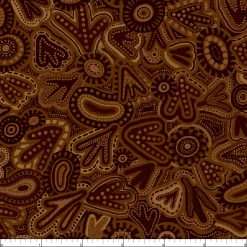 Alternative view of Oasis Fabrics - Baiames Spirit - Bird Tracks - Brown