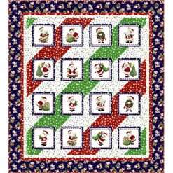 Quilt Kit - Santas Downhill Slide - 54" X 60" Santas List Throw Quilt Kit - Top & Binding