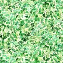 Northcott - Veranda - Packed Leaves - Light Green