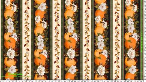 Wilmington Prints - Oh My Gourd - Repeating Border Stripe - Multi - Image 2