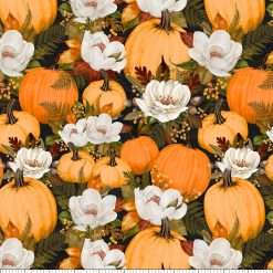 Alternative view of Wilmington Prints - Oh My Gourd - Pumpkins & Florals - Black