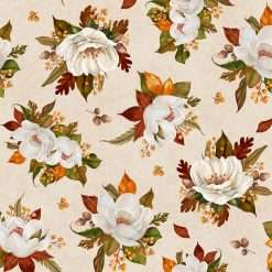 Wilmington Prints - Oh My Gourd - Tossed Magnolias - Cream