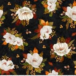 Alternative view of Wilmington Prints - Oh My Gourd - Tossed Magnolias - Black