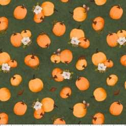 Alternative view of Wilmington Prints - Oh My Gourd - Tossed Pumpkins - Green