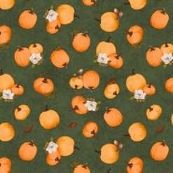 Wilmington Prints - Oh My Gourd - Tossed Pumpkins - Green