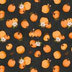 Wilmington Prints - Oh My Gourd - Tossed Pumpkins - Black