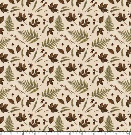 Wilmington Prints - Oh My Gourd - Leaves & Acorns - Cream - Image 2