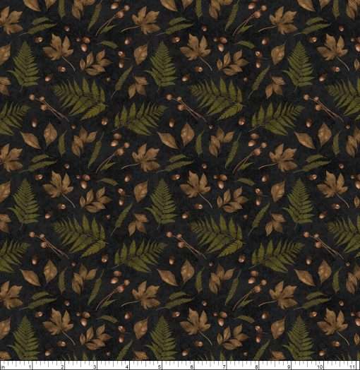 Wilmington Prints - Oh My Gourd - Leaves & Acorns - Black - Image 2