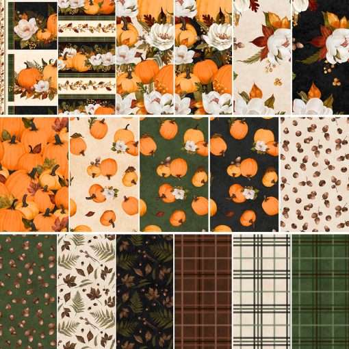 Wilmington Prints - Oh My Gourd - Leaves & Acorns - Cream - Image 3