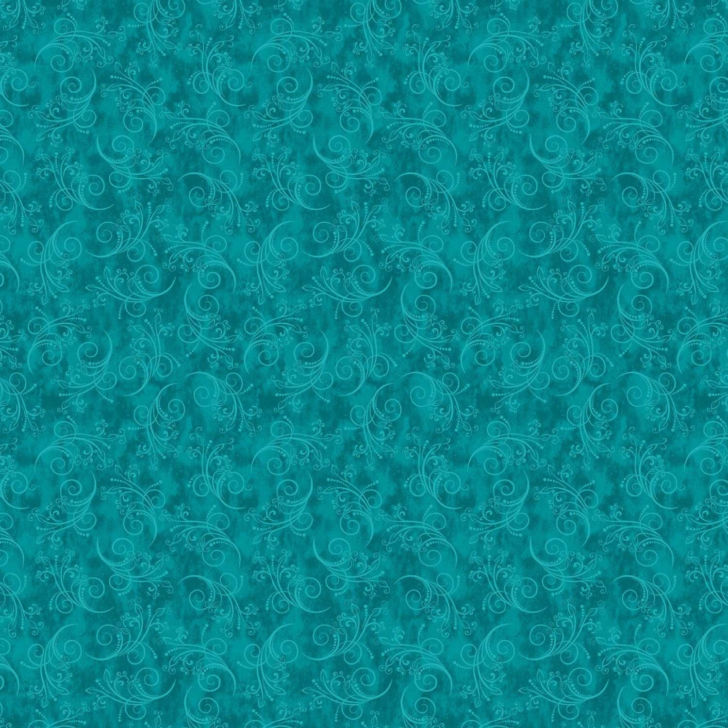 Contempo By Benartex - Equinox - Swirling Vines Tonal - Turquoise