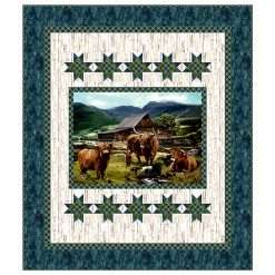 Quilt Kit - Highland Stars - 64" X 76" Highland Home Panel Large Throw Quilt - Tops & Binding
