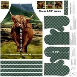 Alternative view of Northcott - Highland Home - 45" Canvas Apron Panel - Green Multi