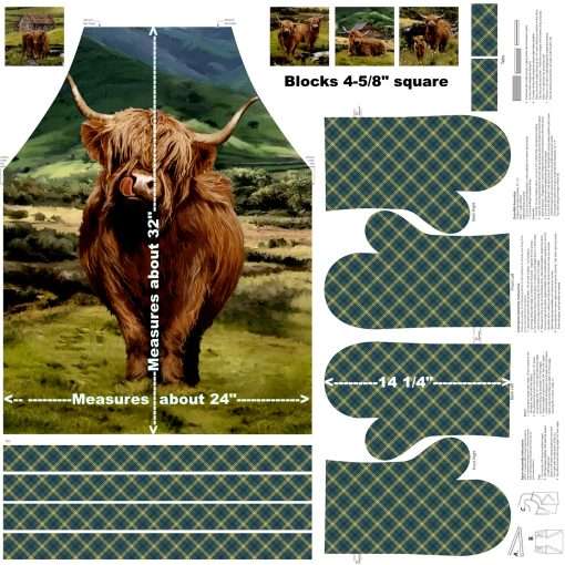 Northcott - Highland Home - 45" Canvas Apron Panel - Green Multi - Image 2