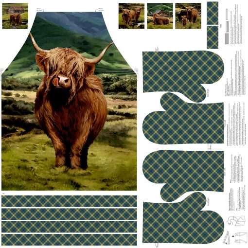 Northcott - Highland Home - 45" Canvas Apron Panel - Green Multi