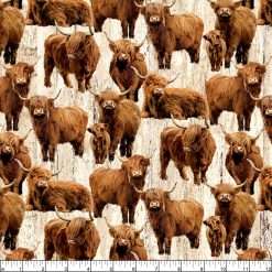 Alternative view of Northcott - Highland Home - Highland Cows - Beige