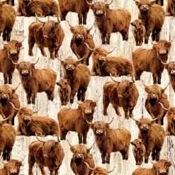 Northcott - Highland Home - Highland Cows - Beige