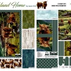 Northcott - Highland Home - 45" Canvas Apron Panel - Green Multi - Image 3
