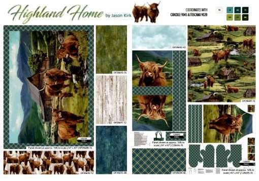 Northcott - Highland Home - 45" Canvas Apron Panel - Green Multi - Image 3