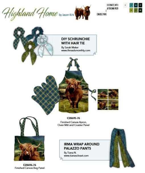 Northcott - Highland Home - 45" Canvas Apron Panel - Green Multi - Image 5