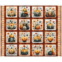 Quilting Treasures - Harvest Hollow - 36" Picture Patches Panel - Burnt Umber