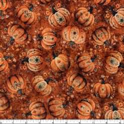 Alternative view of Quilting Treasures - Harvest Hollow - Tossed Pumpkins - Burnt Orange