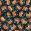 Quilting Treasures - Harvest Hollow - Tossed Pumpkins - Teal