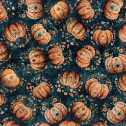 Quilting Treasures - Harvest Hollow - Tossed Pumpkins - Teal