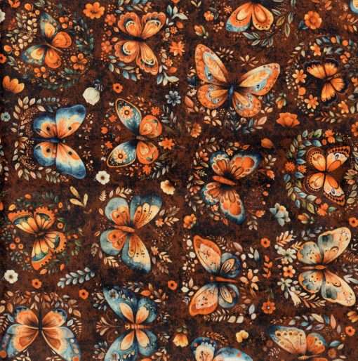 Quilting Treasures - Harvest Hollow - Butterflies - Burnt Umber