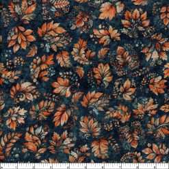 Alternative view of Quilting Treasures - Harvest Hollow - Fall Leaves - Dark Teal