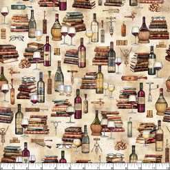 Alternative view of Quilting Treasures - Book Club - Wine & Books - Tan