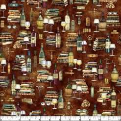 Alternative view of Quilting Treasures - Book Club - Wine & Books - Burnt Umber