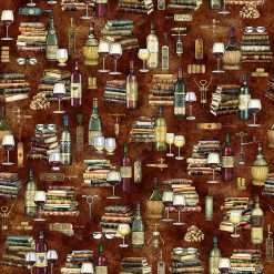 Quilting Treasures - Book Club - Wine & Books - Burnt Umber