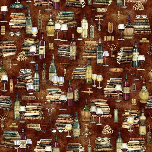 Quilting Treasures - Book Club - Wine & Books - Burnt Umber
