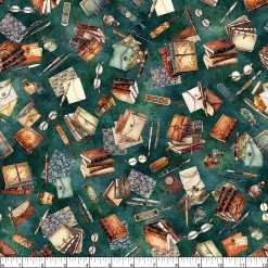 Alternative view of Quilting Treasures - Book Club - Letter Vignettes - Teal