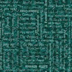 Quilting Treasures - Book Club - Classic Books Text - Teal