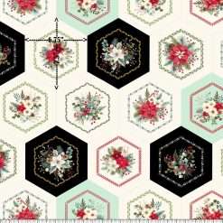 Alternative view of Henry Glass - Sweet Christmas Memories - Hexie Flower Cheater - Cream