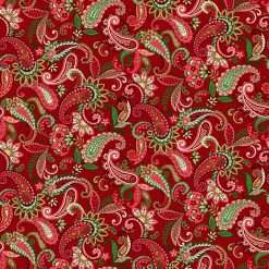 Studio E - Holiday Feather & Flourish - Paisley - Red/Multi
