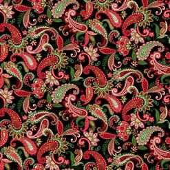 Studio E - Holiday Feather & Flourish - Paisley - Black/Multi