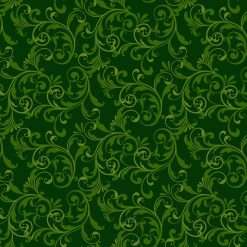 Studio E - Holiday Feather & Flourish - Scroll - Green