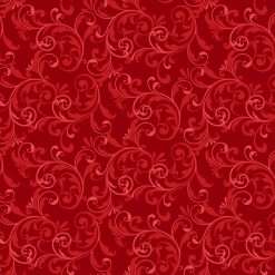 Studio E - Holiday Feather & Flourish - Scroll - Red