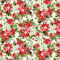 Studio E - Holiday Feather & Flourish - Winter Blooms - Cream