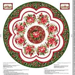 Alternative view of Studio E - Holiday Feather & Flourish - 54" Tree Skirt Panel - Cream