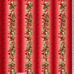 Studio E - Holiday Feather & Flourish - Repeating Border Stripe - Red - Image 3